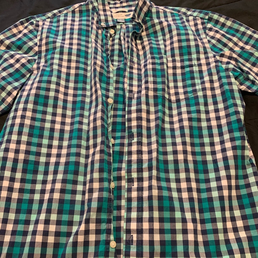 Classic short sleeve checkered shirt L